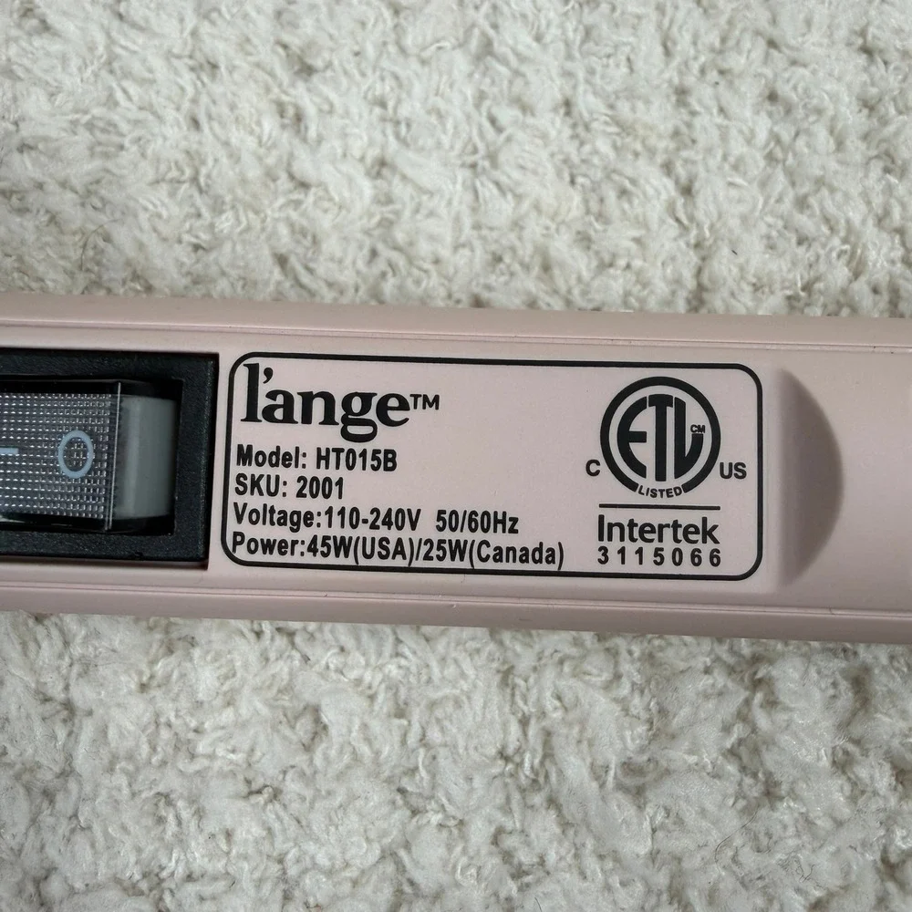 L'ange Ondulé Curling Wand Rose Gold Titanium Blush Pink HT015B SKU 2001